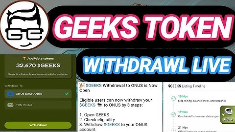 geeks token withdrawal I geeks airdrop eligibility chack I geeks token sell kaise karye
