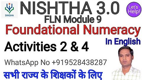 FLN 09 Foundational Numeracy Activities 2 & 4 Answers | nishtha 3.0 module 9 activity 2 & 4 Answers