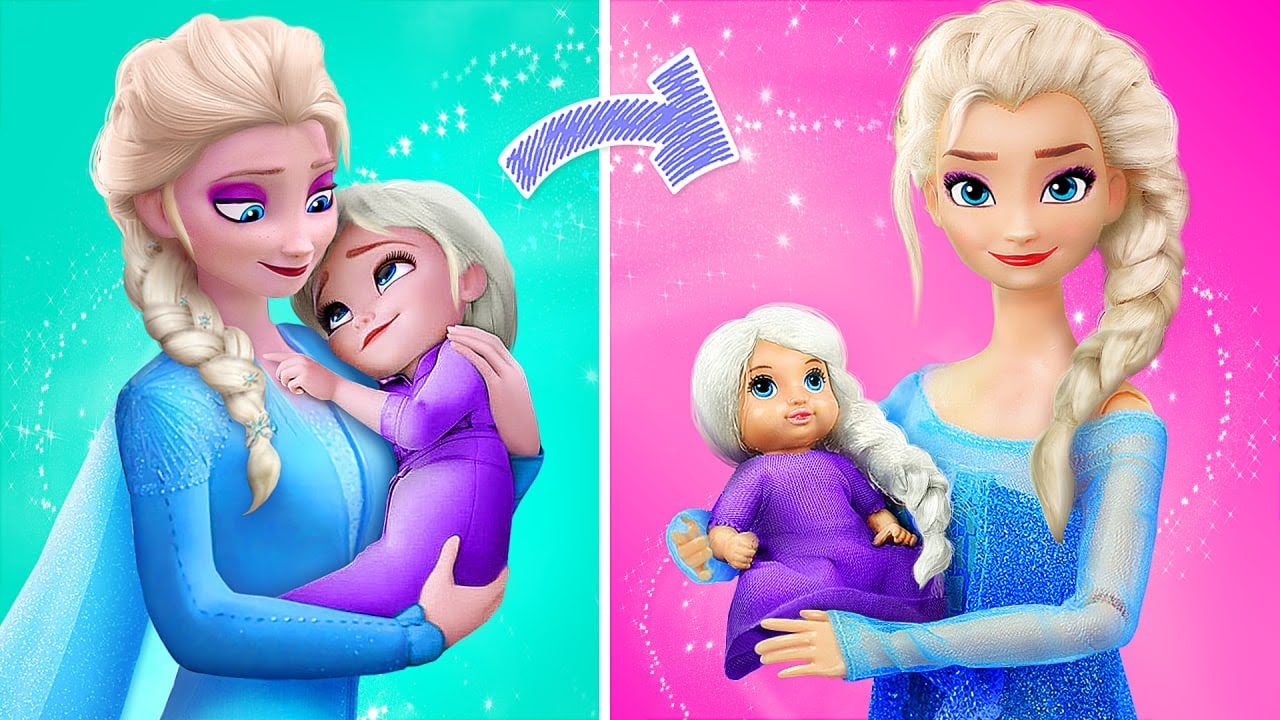 Elsa and Anna with Their Babies / 32 Frozen DIYs - YouTube