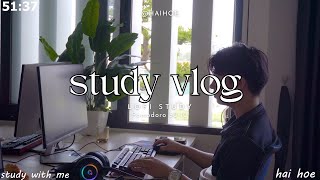 STUDY WITH ME📚1-HOUR STUDY WITH ME🏡 / calm lofi / A Rainy evening in HANOI