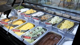 Homemade Gelato Ice cream Making (Hallabong, Wormwood, Kiwi) / 수제 젤라또 만들기 / Korean Ice cream Shop