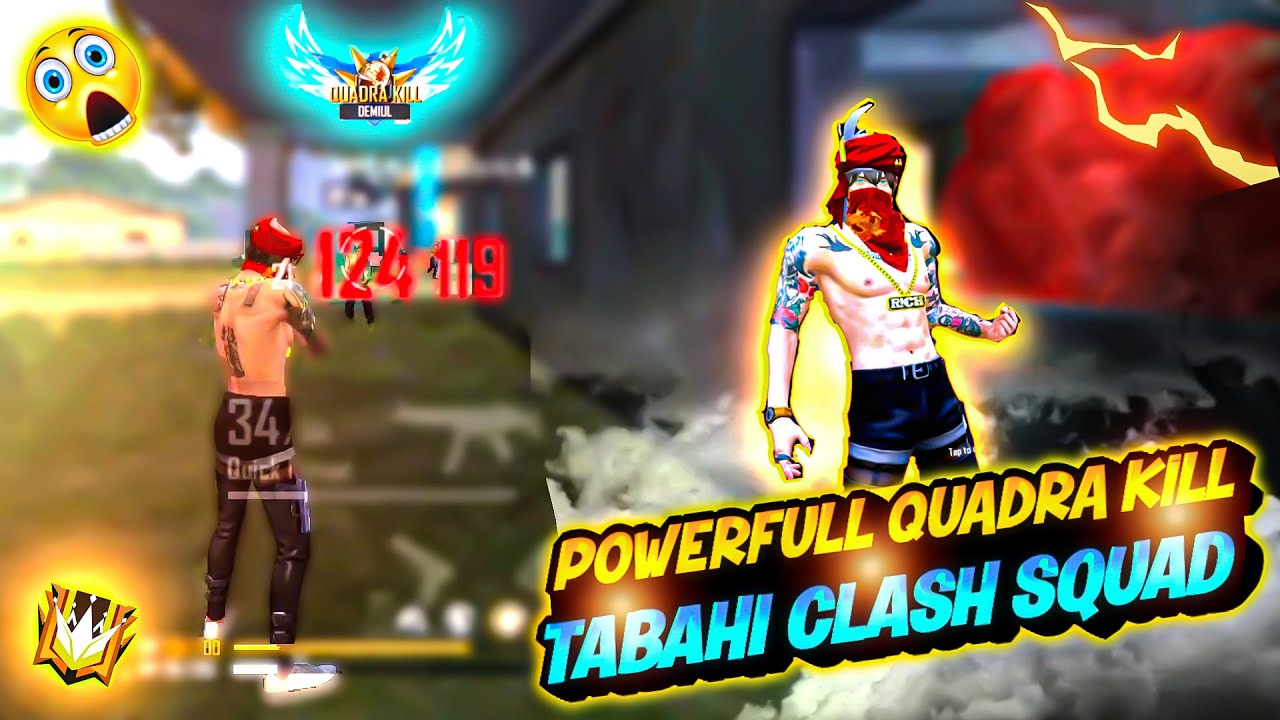 Tabahi Clash Squad Powerfull Quadra Kill 😱| Very Funny 🤣| MUST WATCH| Play together|  #freefiremax
