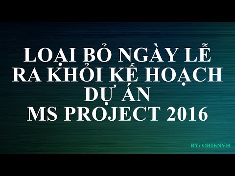 Microsoft Project 2016 | #04 Loại bỏ ngày lễ tết ra khỏi kế hoạch dự án MS Project