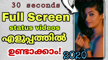 How to make Full Screen 30s WhatsApp status video from Android 2020 | Inshot full tutorial malayalam