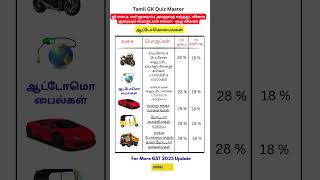 GST 2025 New Rules 🔥 – ஆட்டோமொபைல்கள்?| Tamil GST Updates #gst #2025  #news #tamilnews #india #gstv
