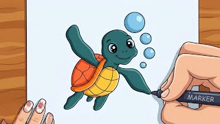 Il How To Draw An Easy And Cute Tortoise For Kids ll #asy Tortoise Drawing Step By Step ll Art ll🐢