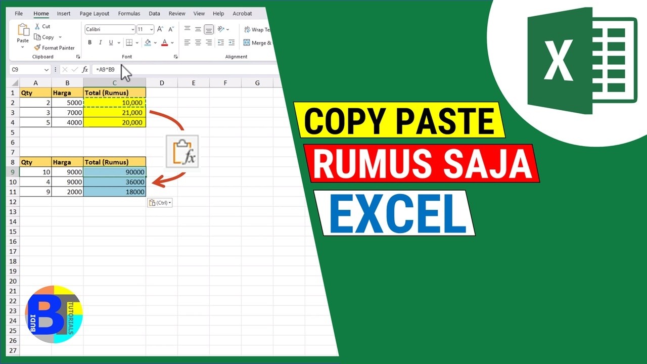 Cara Copy Paste Rumus di Excel Tanpa Mengubah Format Sel Tujuan - YouTube