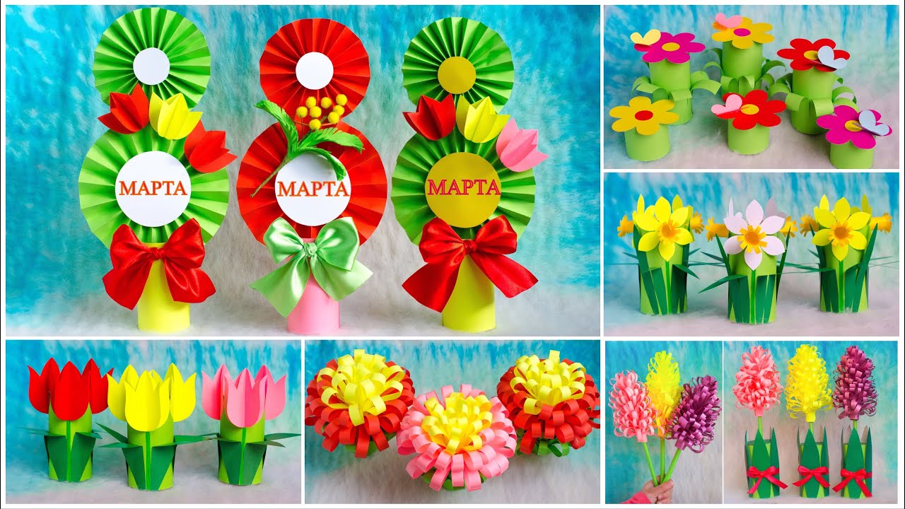 6 ИДЕЙ ПОДЕЛОК на 8 МАРТА своими руками 🔥 из ВТУЛОК