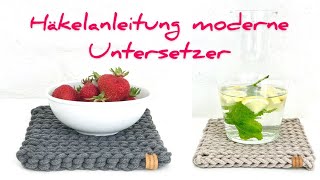 DIY Häkelanleitung moderner Untersetzer  Maschenherz