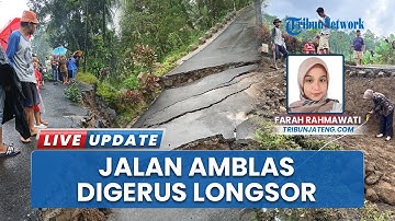 Imbas Tergerus Longsor, Jalan di Panusupan Purbalingga Amblas hingga 2,5 Meter, Warga Gotong Royong
