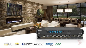 4K HDR 4:4:4 60Hz HDBaseT™ Matrix Switch with Zone Audio De-Embed and 4 Mirrored HDMI Outputs