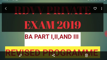 RDVV PRIVATE REVISED TIME TABLE BA PART I II II