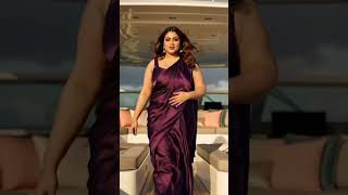 Curvy Queen Saree Style Red Hot, Royal Purple & Black Sequin Looks