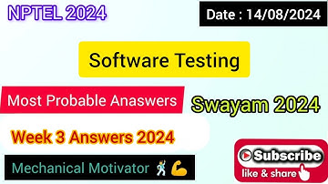 Software Testing | WEEK 3 Quiz | Assignment 3 Solution | NPTEL | SWAYAM 2024