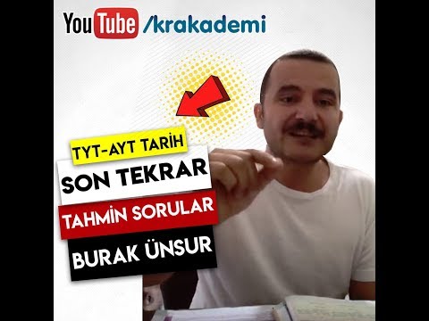 KR Akademi Tarih AYT-TYT Son Tekrar - Tahmin Sorular - Burak Ünsür