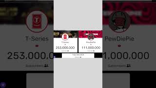 t series ??vs?? pewdiepie Subscribe count on youtube video ? live top100 subcount livestream