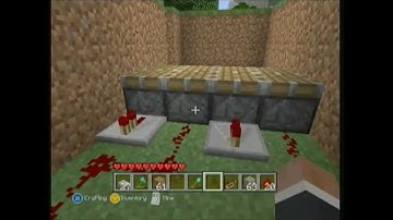 Minecraft (Xbox 360) Easy Piston Drawbridge Tutorial ( No sticky Pistons)
