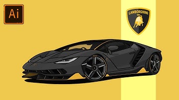 Making a flat vector of Lamborghini Centenario in Adobe Illustrator || Adobe Illustrator tutorial