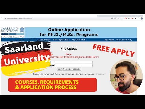 SAARLAND Uni | FREE Apply | Part 1/4 | Courses &  Application