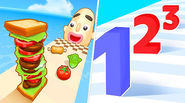 Satisfying Mobile Games 2023 - Sandwich Runner, Number Master, Juice Run,A-Z Run, Blob Runner ...