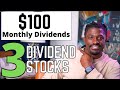 $100 Per Month in Dividends 3 Stocks How Much Money You Need