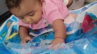 Cute baby playing with Water mat 😍🦈🐟🐠 Tummy time| milestone development