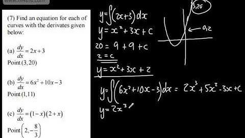 Core 1 - Integration 3 - Finding the Constant of Integration C AQA, OCR and Edexcel AS A2 mathematic