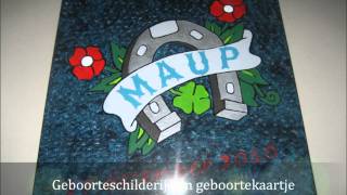 Geboorteschilderij Op Canvas Geschilderd Van Bv Geboortekaartje