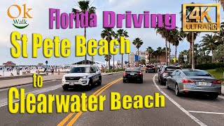 4K Florida Driving - St Pete Beach to Clearwater Beach through Indian Rocks Beach and Madeira Beach