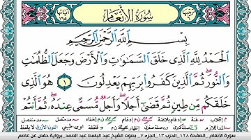 سورة الأنعام مكتوبة Surah Al Anaam عبد الباسط عبد الصمد Abdelbasset Abdessamad