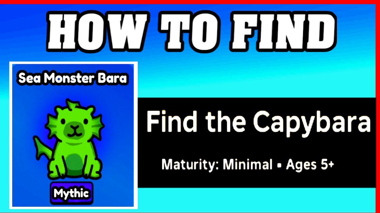 How To Find SEA MONSTER BARA in FIND THE CAPYBARA [ROBLOX] [Update] [walkthrough]