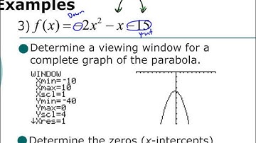 Lesson 5.2 - Graphing Using Zeros & Vertex (Example 3)