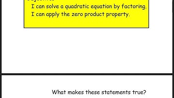 8.1a Solving Quadratic Equations by Factoring