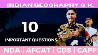 GK on Indian Geography for Competitive Exam NDA/AFCAT/CDS/CAPF | Indian Geography GK | GK Quiz screenshot 2