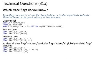 167. Technical Questions (31a) - Trace Flags