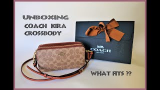 Unboxing Coach Kira Crossbody &amp; Clutch / What&#39;s Inside the Bag / How to Wear