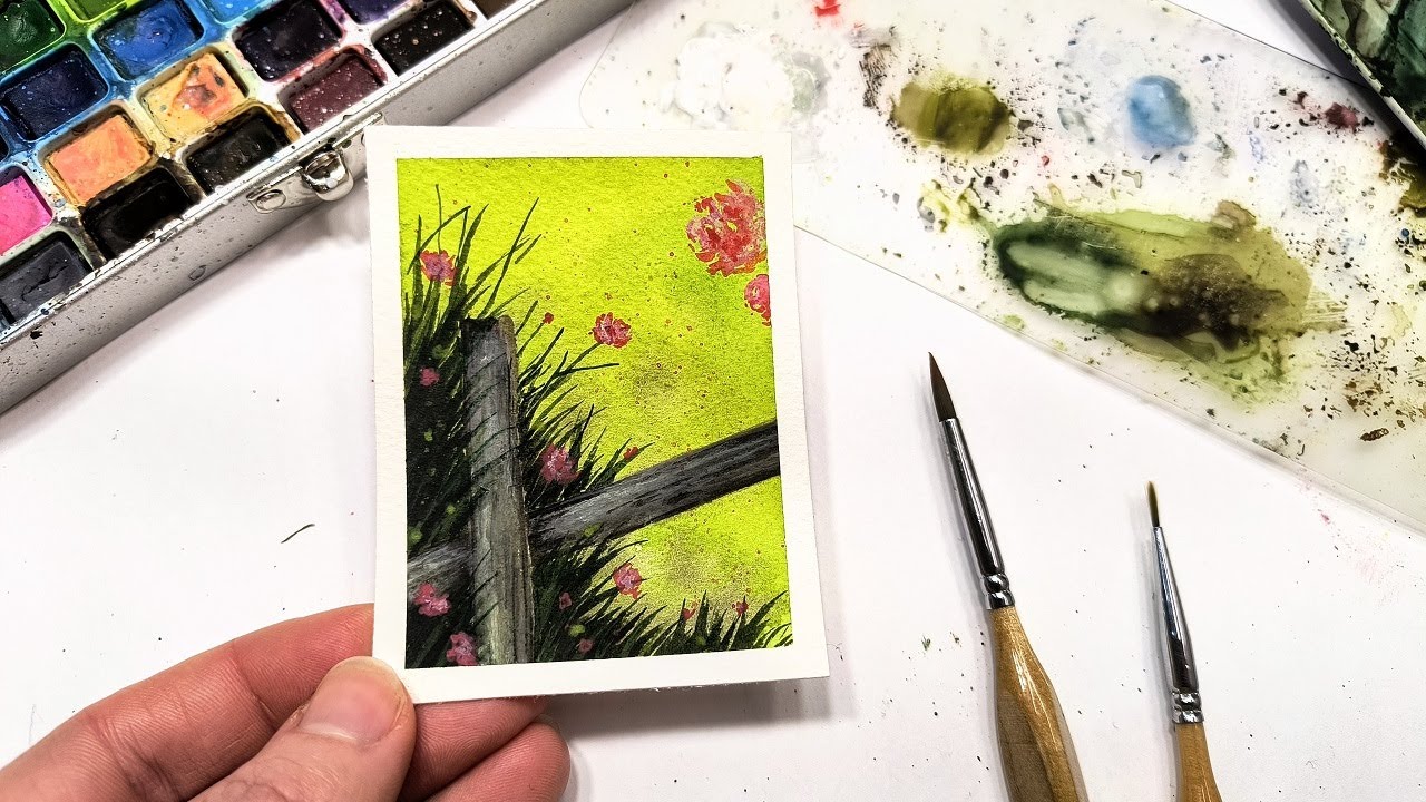 WATERCOLOR summertime overgrown flowers painting tutorial