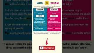 Learn English Vocabulary - Who vs Whom english englishvocabulary vocabulary