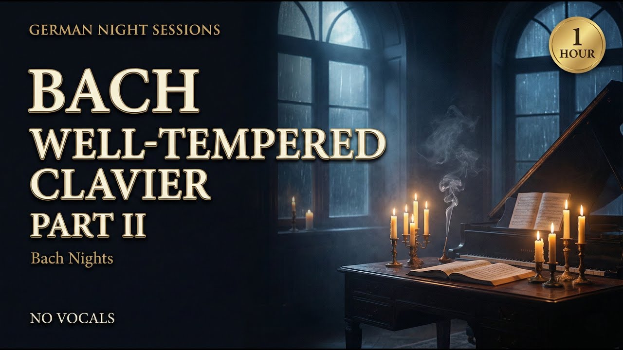 Bach: Well-Tempered Clavier (Part II) | 1 Hour Night Focus (No Vocals)