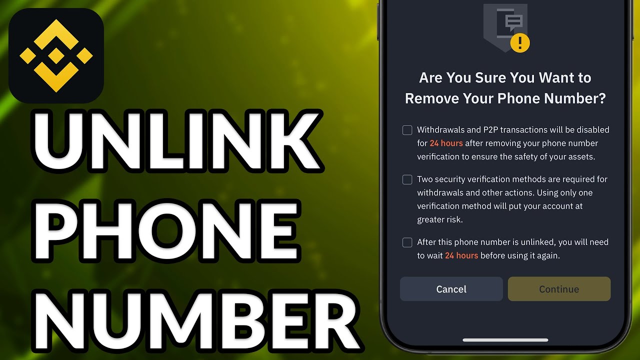 Как отвязать номер телефона от аккаунта Binance