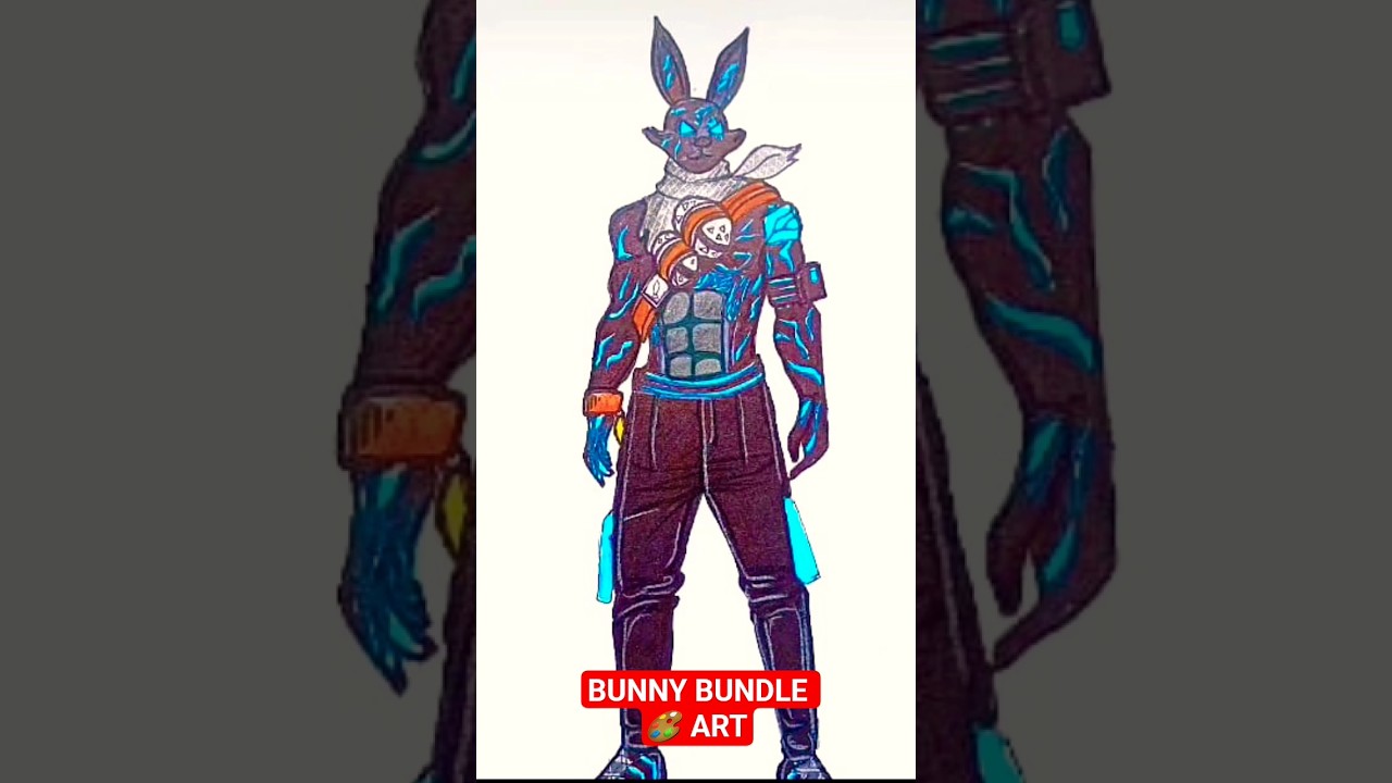 "Free Fire Bunny Bundle Drawing – Step by Step Art" 