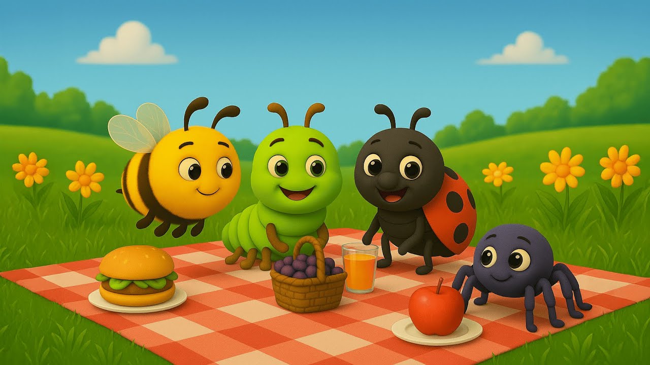 Buzzing Bugs Adventure Song! Bee, Caterpillar, Spider & Ladybug Fun! 🐞🌈🐝🕷️