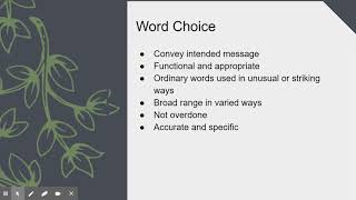 Word Choice and Sentence Fluency