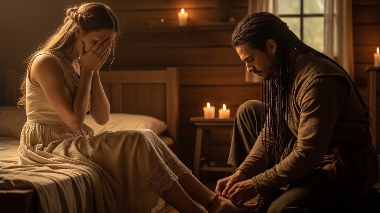 She Sat Alone on the Wedding Bed, Crying—Until He Kneeled to Untie Her Dusty Shoes