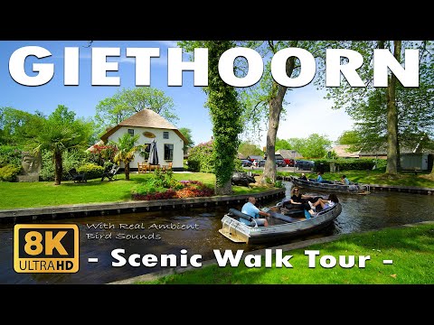 Giethoorn Scenic Relaxation Walk Tour With Real Binaural Ambient Sounds For Stress Relief