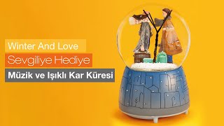 Winter And Love Müzik Ve Işıklı Kar Küresi