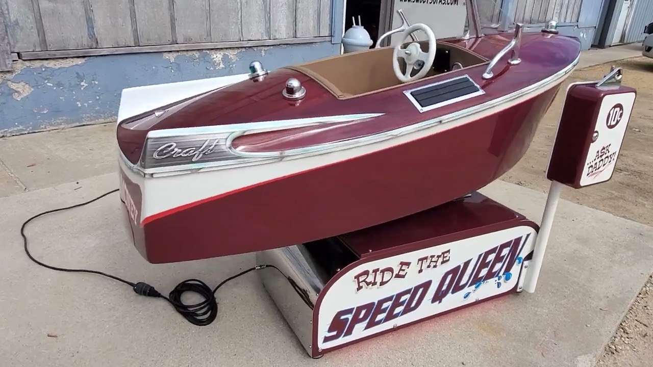 Speed Queen coin operated kiddie ride boat restoration
