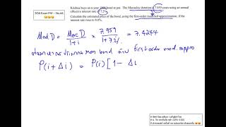 SOA Exam FM Question 66 | Estimating Bond Price using the First-Order Modified Duration #ภาษาไทย