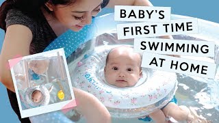 BABY XABIRU'S FIRST TIME SWIMMING AT HOME