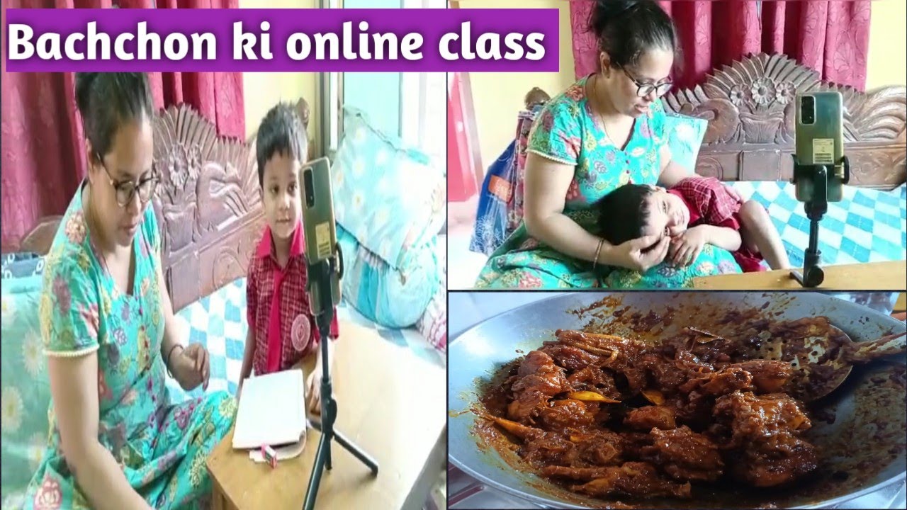 Morning to afternoon routine Bacchon ki online class aur Ghar ke